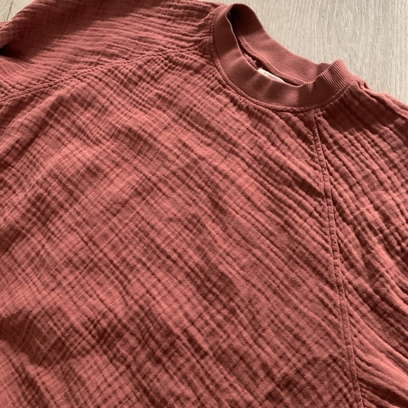 9 seed La Quinta Sweatshirt in Clay resort gauze textured size S USA long sleeve - Picture 8 of 10